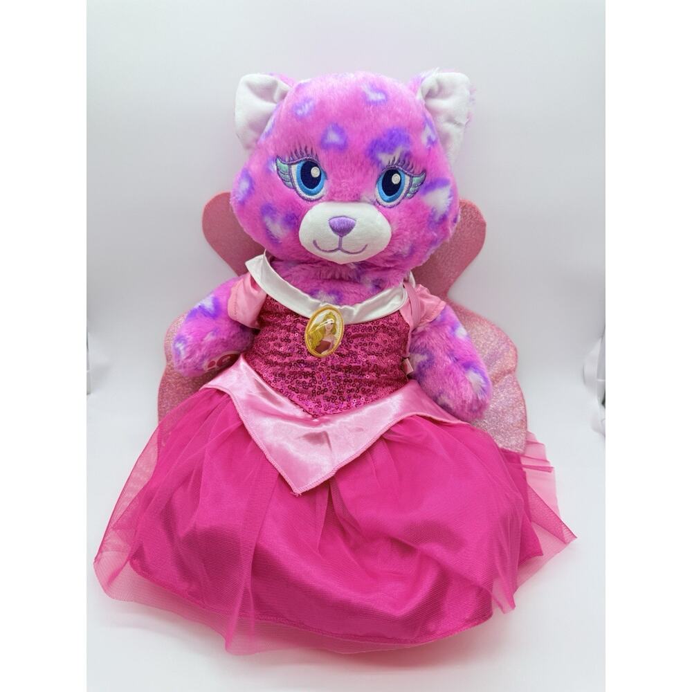 Build A Bear Workshop Bear Plush Disney Princess Dress With Light Up Wings 17"